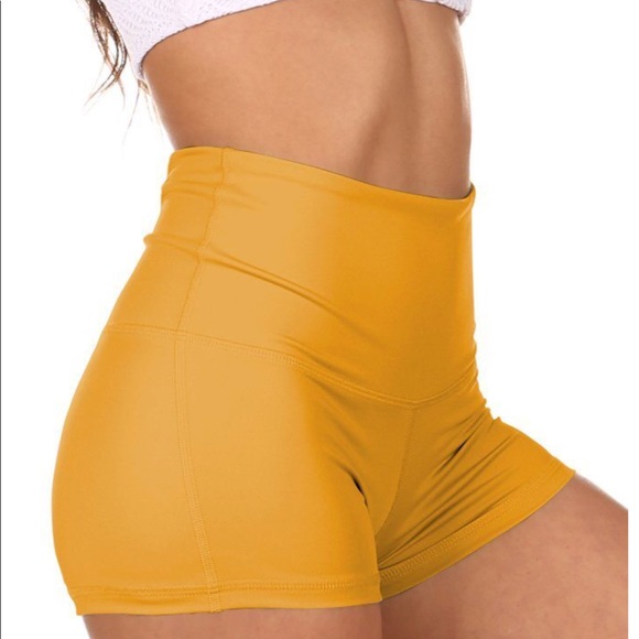 Mika Yoga Wear Pants - NWT Mika Yoga Wear Bella Short in Mustard
